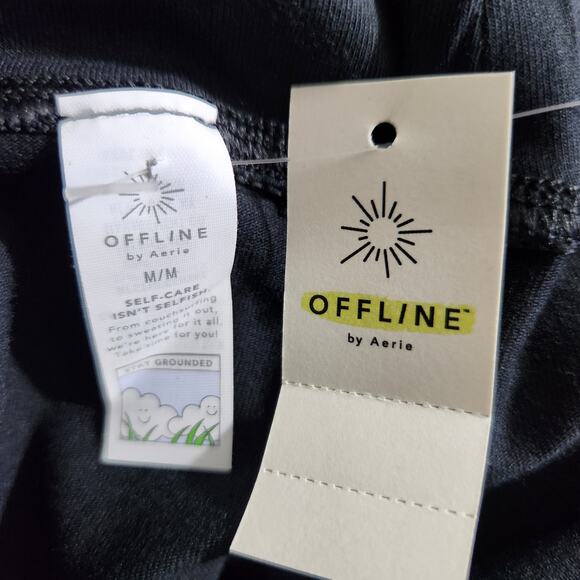 Offline by Aerie OG Foldover High Waisted Super Flare Legging Black Medium New - Picture 11 of 12